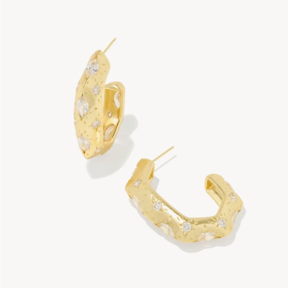 NWT Kendra Scott Holland Hoop Earring Gold